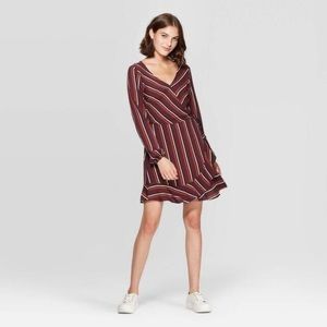 45 Xhilaration Long Sleeve Striped Dress